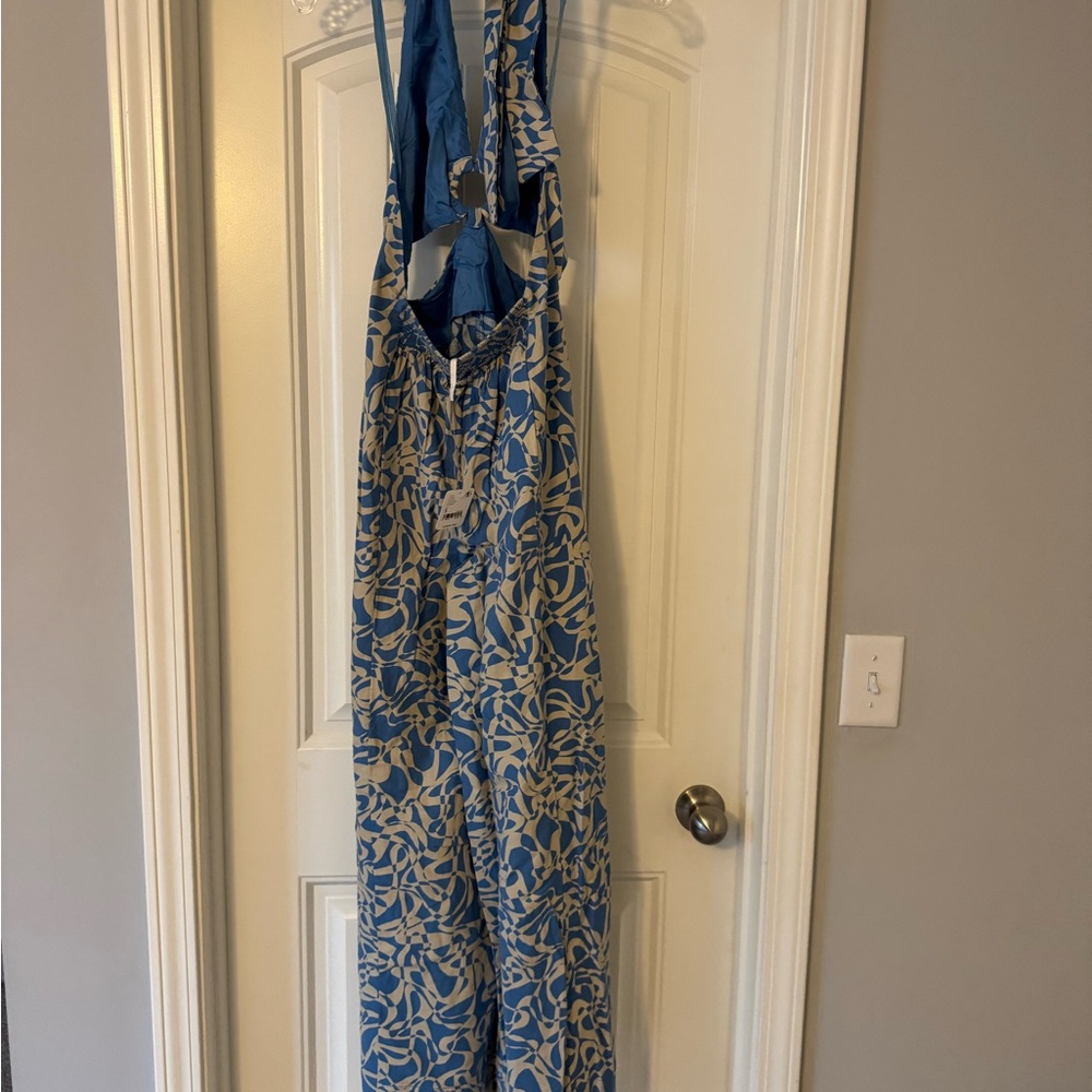 Free People Floral Blue Jumpsuit - Size S - NWT - Picture 5 of 6